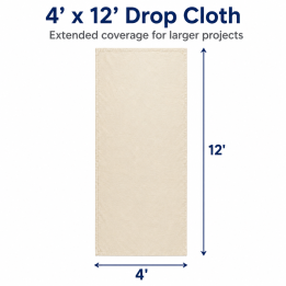 FARMIR Organic Cotton Hemmed 4 feet by 12 feet drop Cloth 100 Grade Unbleached Pure Cotton