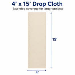 FARMIR Organic Cotton Hemmed 4 feet by 15 feet drop Cloth 100 Grade Unbleached Pure Cotton