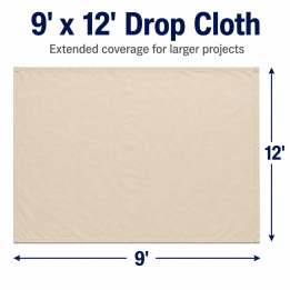 FARMIR Organic Cotton Hemmed 9 feet by 12 feet drop Cloth 100 Grade Unbleached Pure Cotton