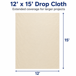 FARMIR Organic Cotton Hemmed 12 feet by 15 feet drop Cloth 100 Grade Unbleached Pure Cotton