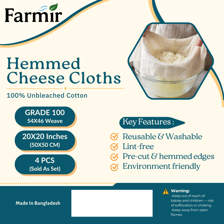 4 PC NATURAL CHEESE CLOTHS